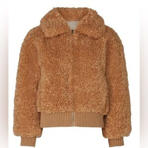 La Vie Rebecca Taylor Curly Faux Shearling Bomber